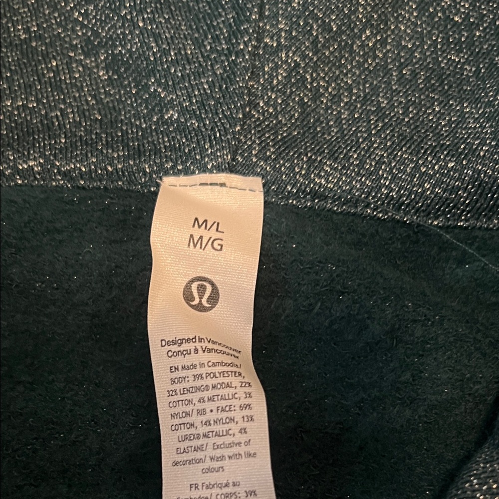 Teal Sparkle Lululemon Scuba Oversized Half Zip Hoodie - Picture 4 of 6